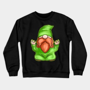 Meditating Gnome Doing Yoga For St Patricks Day Crewneck Sweatshirt